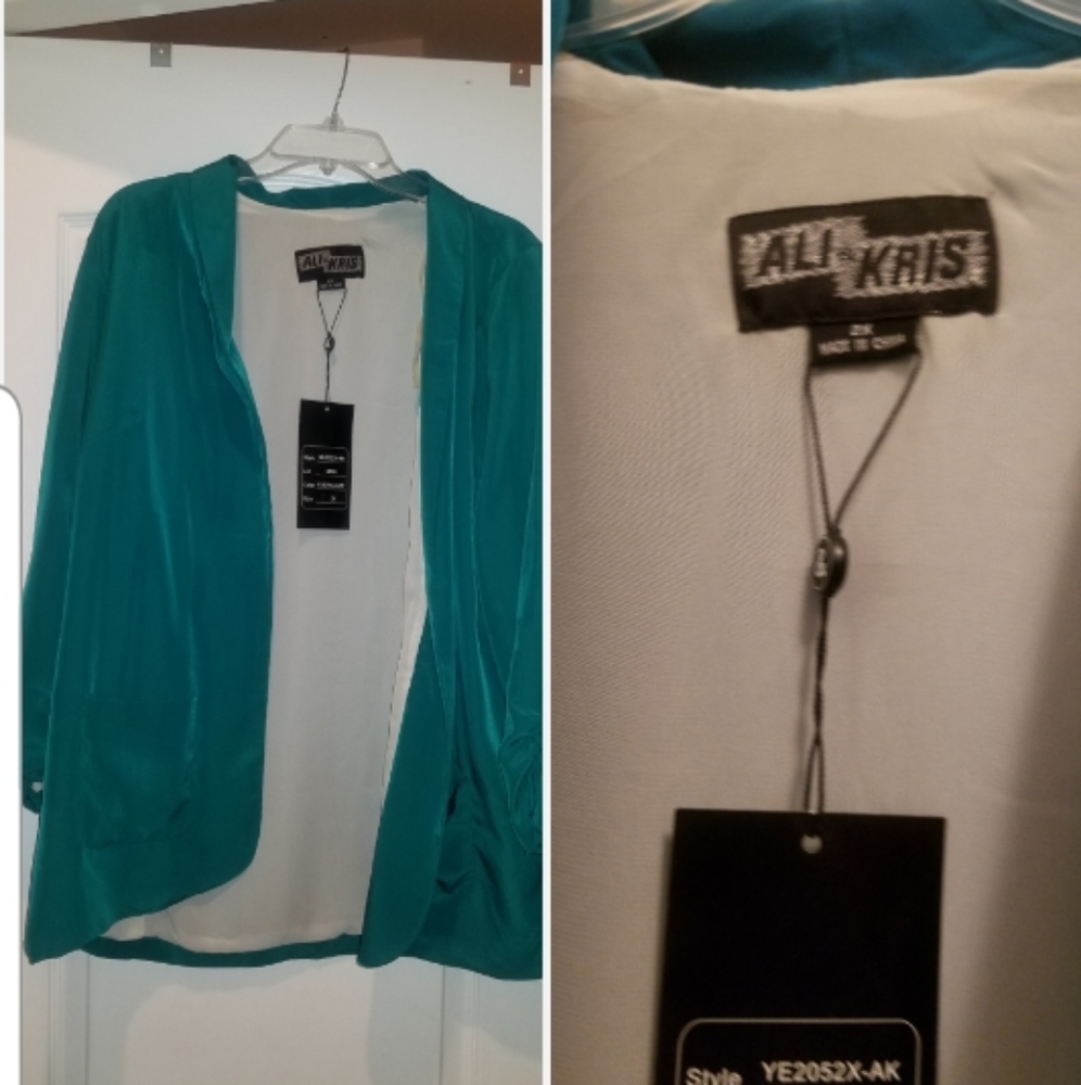 Teal Silk Blazer